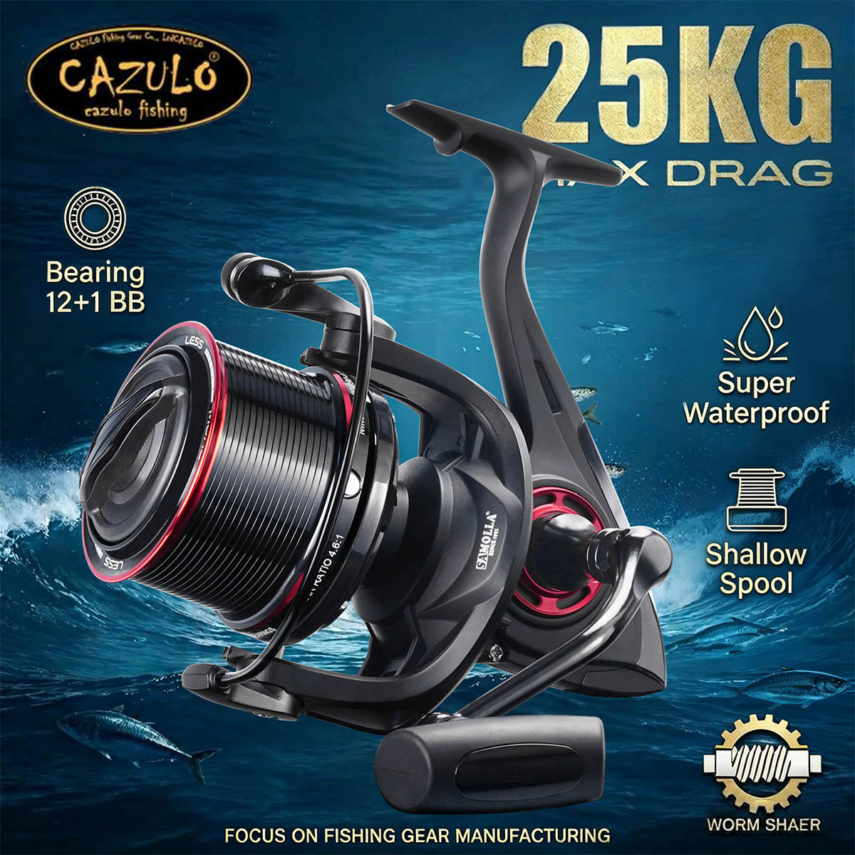 Surf Reel - CAZULO Long Cast Spinning Reel voor