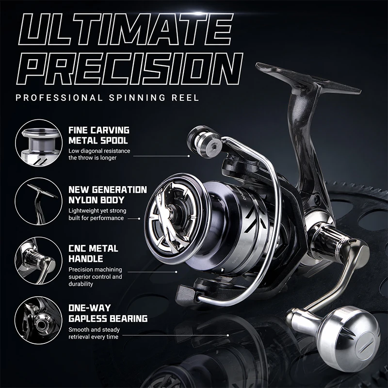 Surf Reel - DEUKIO Metalen Knop Visserijrollen Spinning Reel