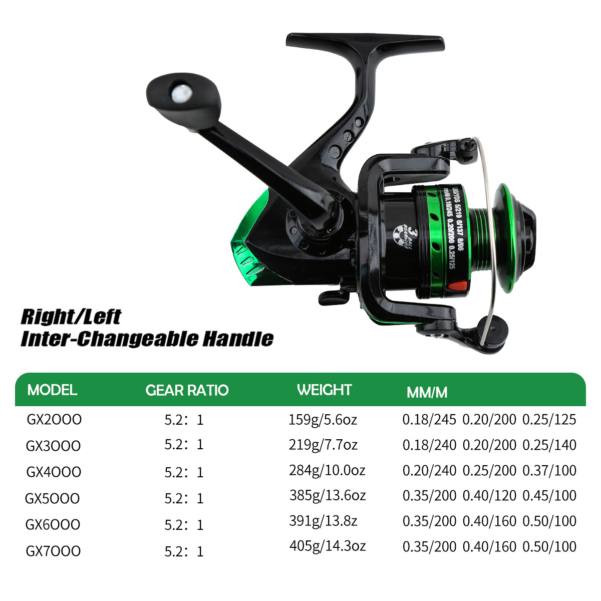 Surf Reel - Metalen Spinning Reel 5.2:1 Overbrengingsverhouding Lange