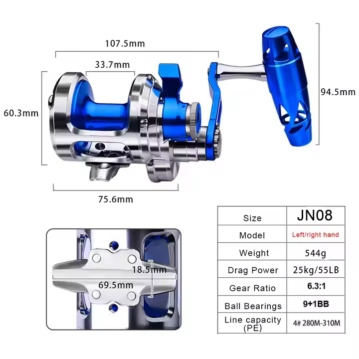 Alle Metalen 9+1BB CNC Visseri - Trolling Reel recensie en prijs